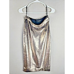 Angelys Balek Sequin Skirt Pewter Size 4